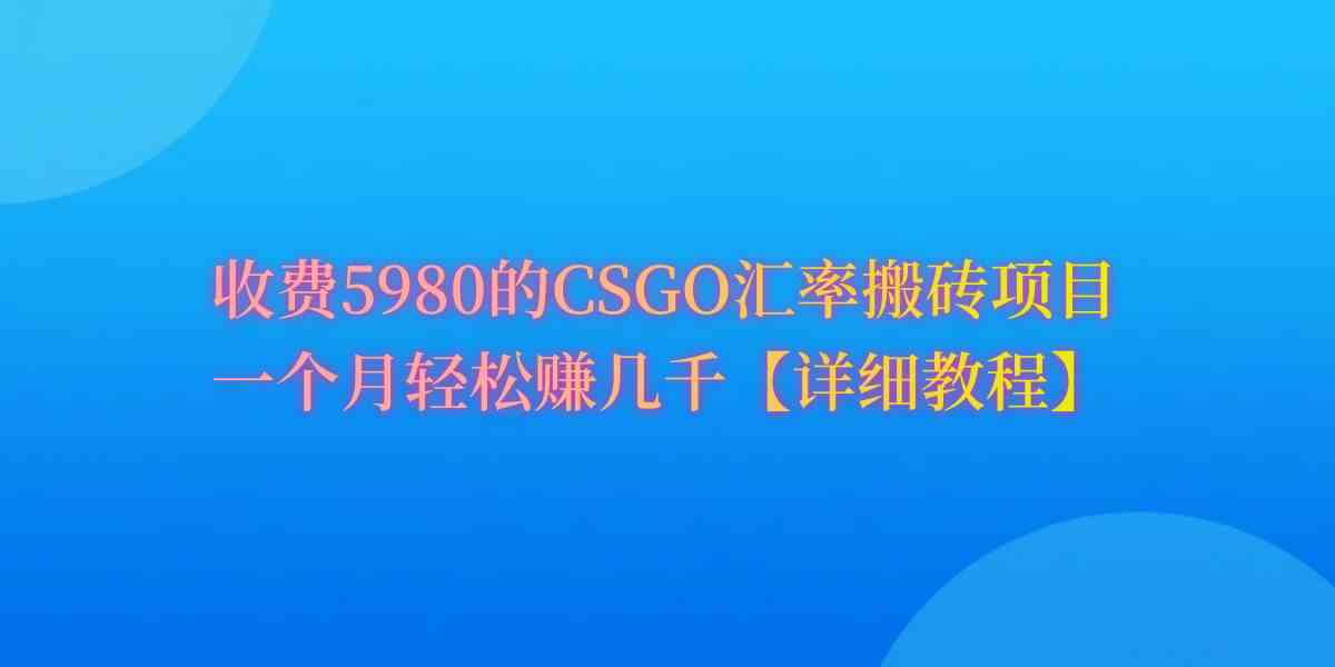 （9776期）CSGO装备搬砖，月综合收益率高达60%，你也可以！-资源阁