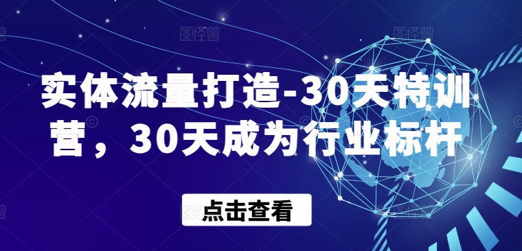 实体流量打造-30天特训营，30天成为行业标杆-资源阁