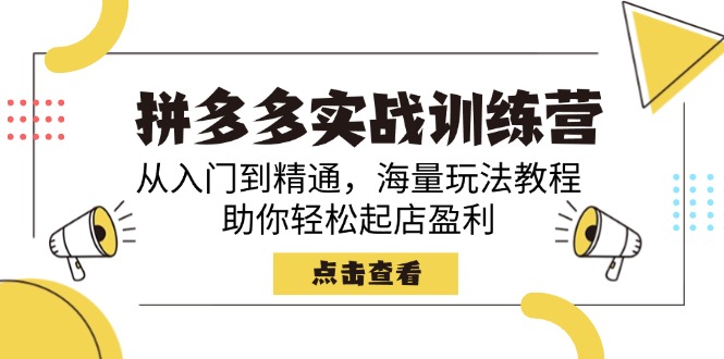 （14392期）拼多多实战训练营，从入门到精通，海量玩法教程，助你轻松起店盈利-资源阁