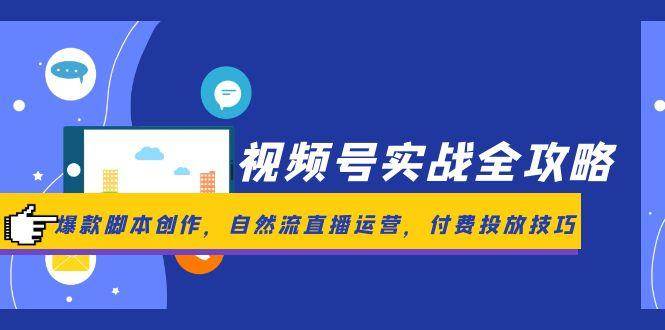 （14925期）视频号实战全攻略，爆款脚本创作，自然流直播运营，付费投放技巧-资源阁