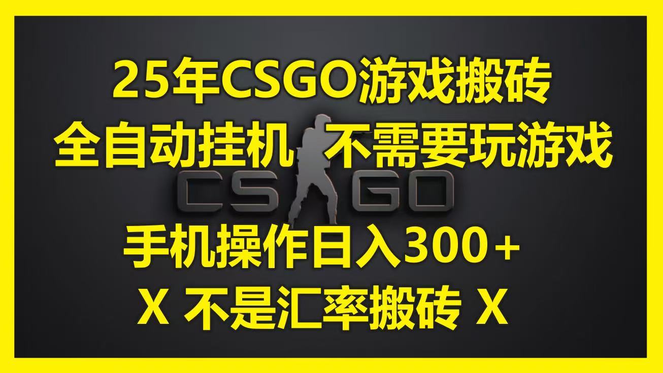25年CSGO游戏搬砖，全自动挂机，不需要玩游戏，手机操作日入300+。(不是汇率搬砖)-资源阁
