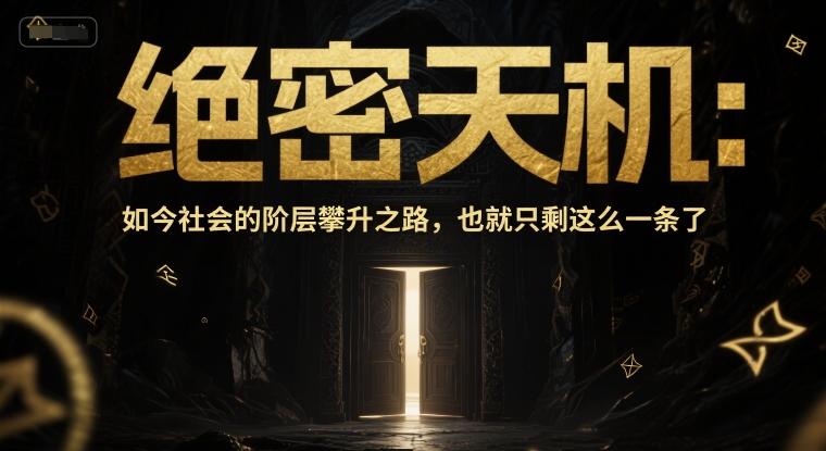 付费文章：绝密天机：如今社会的阶层攀升之路，也就只剩这么一条了-资源阁