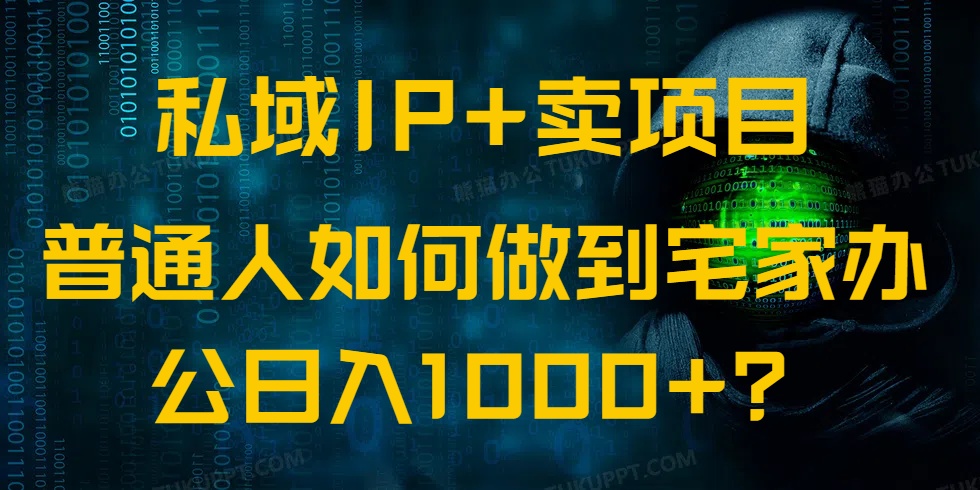 （14400期）私域IP+卖项目，普通人如何做到宅家办公实现日入1000+-资源阁