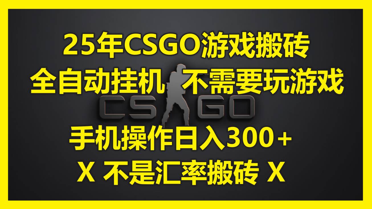 （14902期）25年CSGO游戏搬砖，全自动挂机，不需要玩游戏，手机操作日入300+。(不…-资源阁