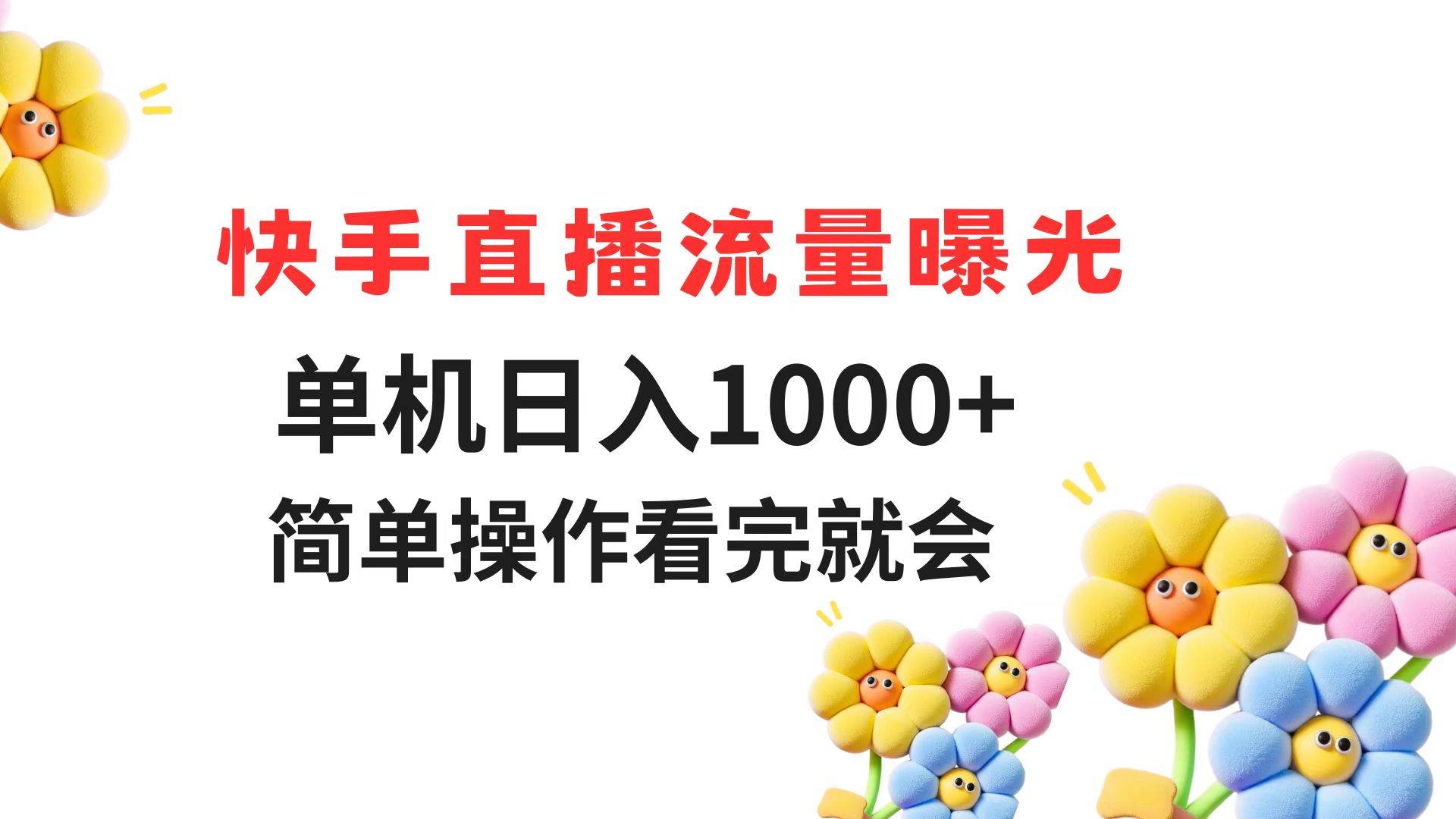 （14931期）快手直播流量曝光 单机日入1000+ 简单操作 看完就会-资源阁