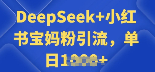 用 DeepSeek + 小红书做搬运工，每天 2 小时，引流宝妈粉月变现过W-资源阁