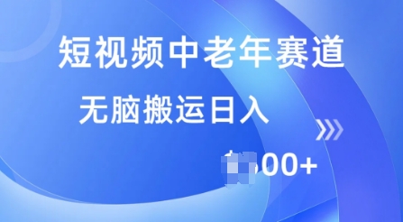 短视频中老年赛道，操作简单，多平台收益，无脑搬运日入多张-资源阁