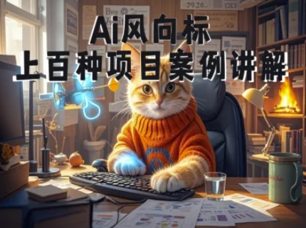 Ai风向标-附100种项目案例玩法-0基础小白到大神ai视频商业应用教学-资源阁