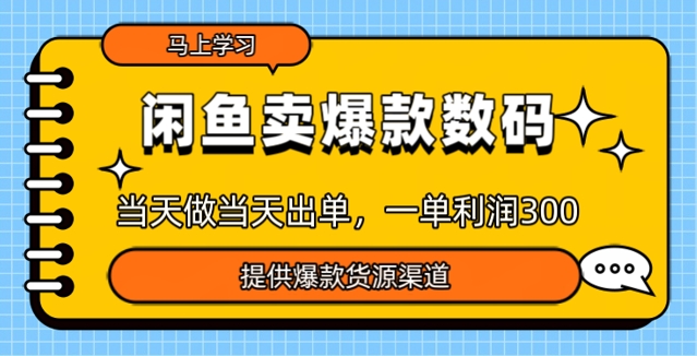 闲鱼卖爆款货源，当天做当天出单，一单利润3张-资源阁