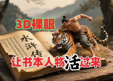 书本人物裸眼3D视频，新的玩法，流量超猛，保姆级教程-资源阁