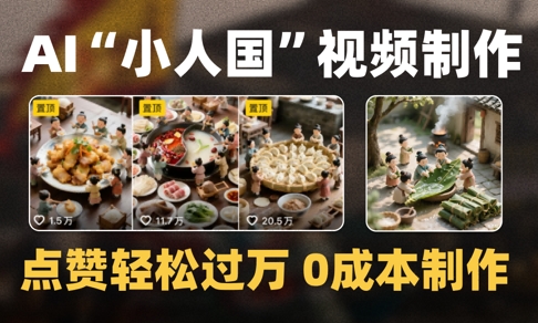 爆款1000W+播放微缩景观迷你小人国AI视频0成本制作全流程教学-资源阁