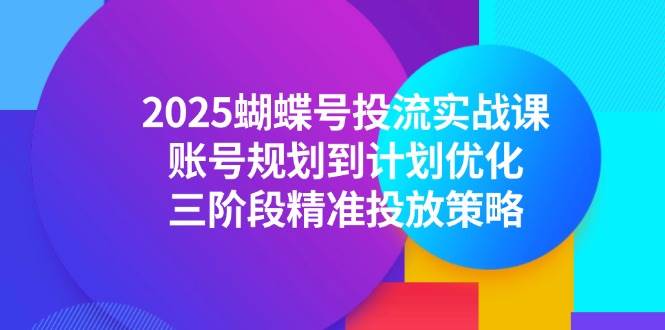 （14987期）2025蝴蝶号投流实战课，账号规划到计划优化，三阶段精准投放策略-资源阁