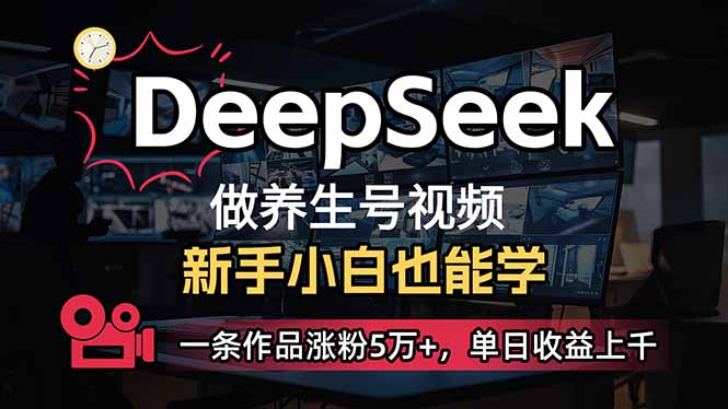 （14270期）小白用DeepSeek做养生号，一条作品涨粉5万+，单日收益上千-资源阁