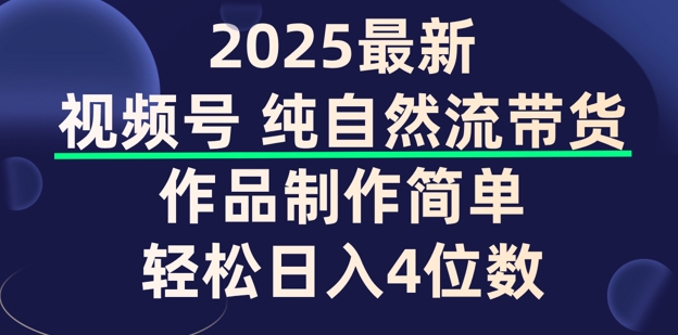 视频号纯自然流带货，作品制作简单，轻松日入4位数，保姆级教程-资源阁