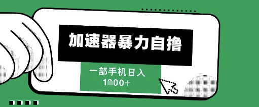 205新风口，加速器暴力自撸，单机日入1k+【揭秘】-资源阁